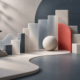 Abstract stepped forms representing a stable emergency reserve around variable income